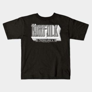 Vintage Norfolk, NE Kids T-Shirt